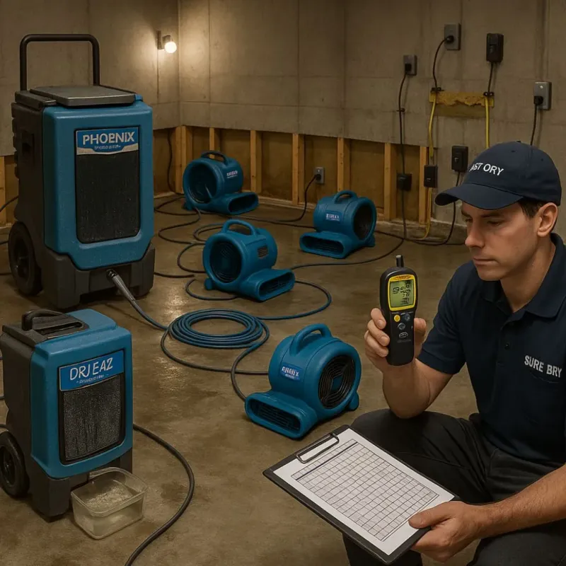 Structural Drying and Dehumidification process in Campo, CA